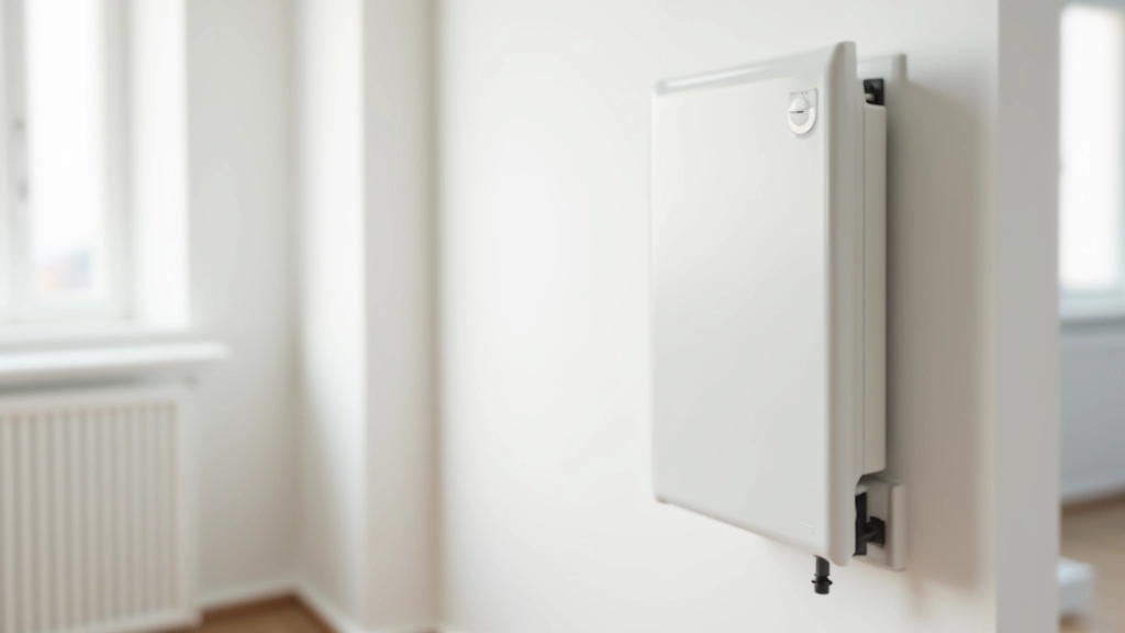 Heizkörper in einem modernen Wohnzimmer mit Thermostat